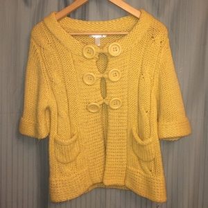 Mustard Yellow Chunky Button Up Sweater